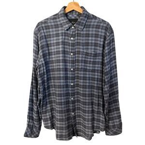 Rails Mens Lennox Brushed Plaid Shirt Size M Button Up Casual Grunge Outdoors